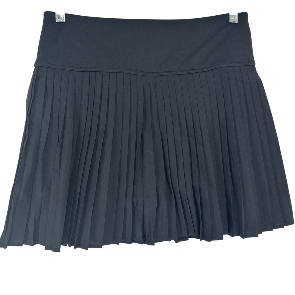Fabletics Hot Shot Skort Size‎ Medium Black Pleated Tennis Golf Running Hiking